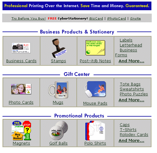 Click Here for iPrint - The Internet Print Shop